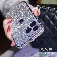 Brokat diamentowy metalowy zderzak skrzynka dla iPhone 11 12 Mini 13 Pro 14 Pro Max X Xr Xs Max 6 7 8 14 Plus skrzynka Rhinestone Bling okładka 6